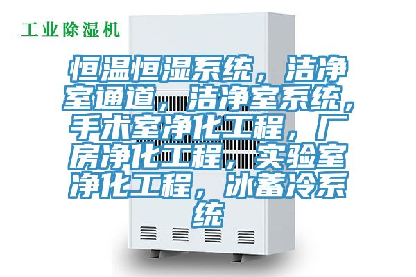 恒溫恒濕系統(tǒng)，潔凈室通道，潔凈室系統(tǒng)，手術(shù)室凈化工程，廠房凈化工程，實驗室凈化工程，冰蓄冷系統(tǒng)