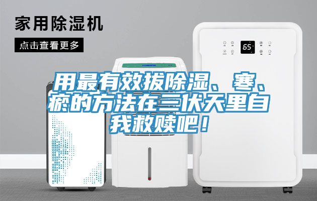 用最有效拔除濕、寒、瘀的方法在三伏天里自我救贖吧！